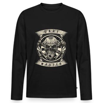 Tournoi de fléchettes Dart Master Skull Darts Player - T-shirt manches longues Premium bio Homme - noir - Devant - Nico (187cm)