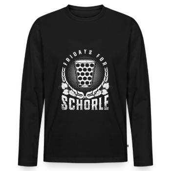 Fridays For Schorle Weinschorle lustig Geschenk - Männer Premium Bio Langarmshirt - Schwarz - Vorne - Nico (187cm)