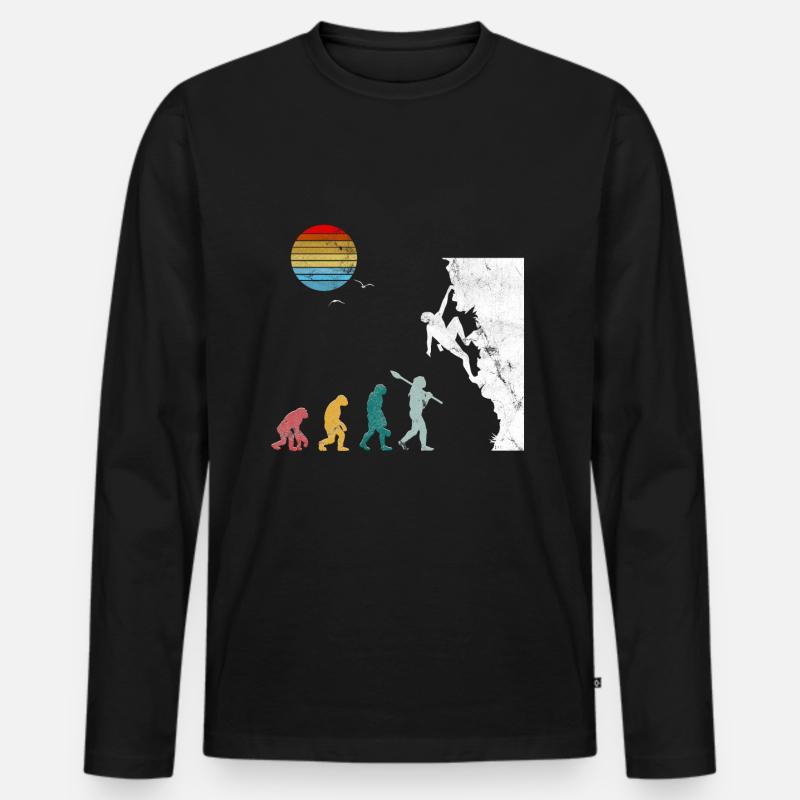 Bouldering evolution alpinisme - T-shirt manches longues Premium bio Homme - noir