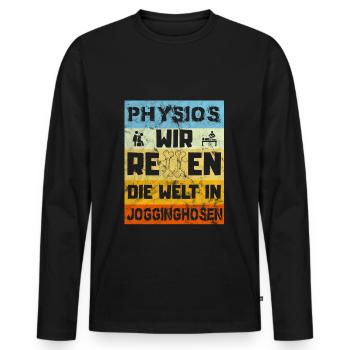 Physiotherapeut Geschenk - Männer Premium Bio Langarmshirt - Schwarz - Vorne - Nico (187cm)