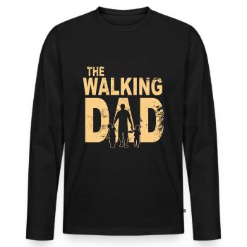 The walking dad - Männer Premium Bio Langarmshirt - Schwarz - Vorne - Nico (187cm)