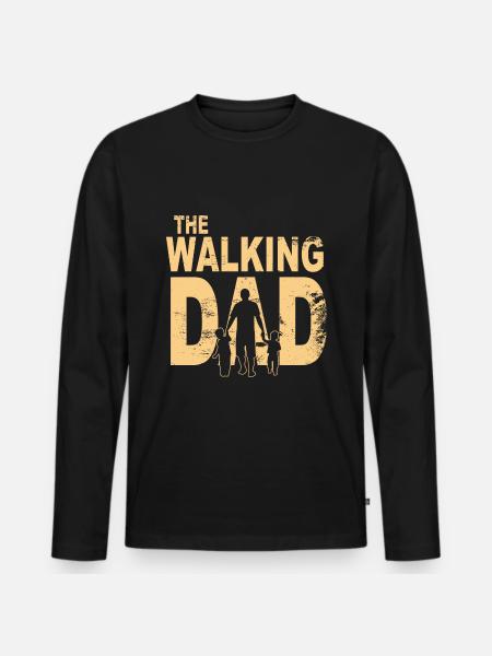 De lopende vader - Mannen Premium Bio shirt met lange mouwen - zwart