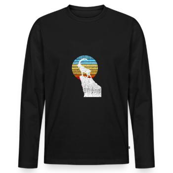 Montagnes du Capricorne Vintage Randonnée Escalade Camping - T-shirt manches longues Premium bio Homme - noir - Devant - Nico (187cm)
