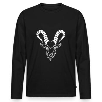 Capricorne Capricorne Capricorne Montagnes Montagnes - T-shirt manches longues Premium bio Homme - noir - Devant - Nico (187cm)