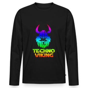Germanic Techno Vikinger Nordmänner Germanic - T-shirt manches longues Premium bio Homme - noir - Devant - Nico (187cm)