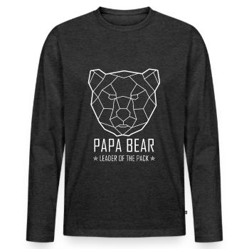 Polygon Bär Geometrisch Tier Berlin Papa Bär Bear - Männer Premium Bio Langarmshirt - Anthrazit meliert - Vorne - Nico (187cm)