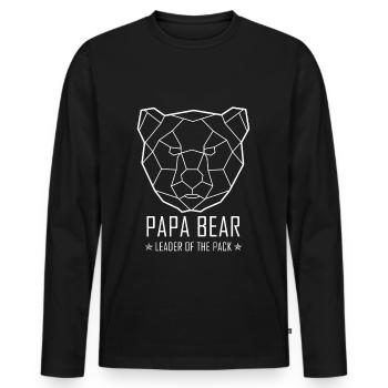 Polygon Bär Geometrisch Tier Berlin Papa Bär Bear - Männer Premium Bio Langarmshirt - Schwarz - Vorne - Nico (187cm)