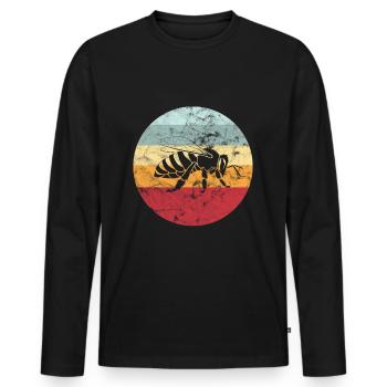 Bee beekeeper vintage gift - Men's Premium Organic Long Sleeve Shirt - black - Front - Nico (187cm)