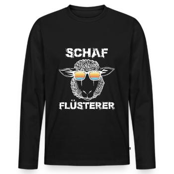 Hipster Schaf Flüsterer Design Vintage Retro - Männer Premium Bio Langarmshirt - Schwarz - Vorne - Nico (187cm)