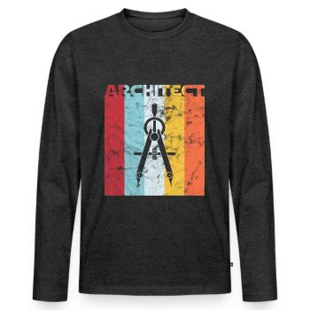 Architecte - T-shirt manches longues Premium bio Homme - anthracite chiné - Devant - Nico (187cm)