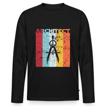Architecte - T-shirt manches longues Premium bio Homme - noir - Devant - Nico (187cm)