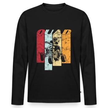Quad - Männer Premium Bio Langarmshirt - Schwarz - Vorne - Nico (187cm)
