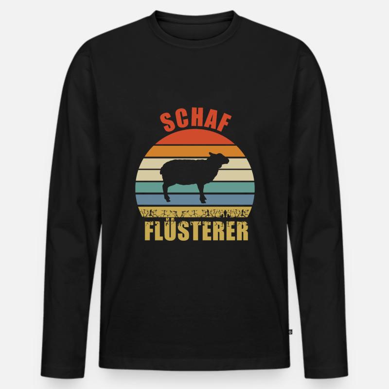 Schaf Flüsterer - Männer Premium Bio Langarmshirt - Schwarz