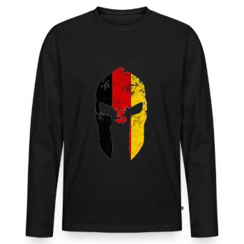 Sparta Gym drapeau allemand Helmet Spartan Germany - T-shirt manches longues Premium bio Homme - noir - Devant - Nico (187cm)