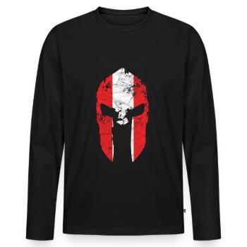 Sparte Autriche drapeau Patrie Helmet Spartan - T-shirt manches longues Premium bio Homme - noir - Devant - Nico (187cm)