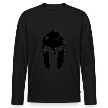 Sparta Gym Helmet Gift Helmet Spartan Motivation - Men's Premium Organic Long Sleeve Shirt - black - Front - Nico (187cm)