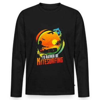 Vintage Kite Surfer Kite Kiteboarding Retro Kites - T-shirt manches longues Premium bio Homme - noir - Devant - Nico (187cm)
