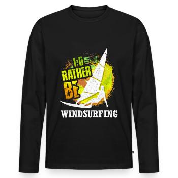 Windsurfen Retro Windsurf Wassersport Surf Vintage - Männer Premium Bio Langarmshirt - Schwarz - Vorne - Nico (187cm)