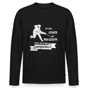 Eishockey Superkraft Junge Sport Deutschland Gesch - Männer Premium Bio Langarmshirt - Schwarz - Vorne - Nico (187cm)