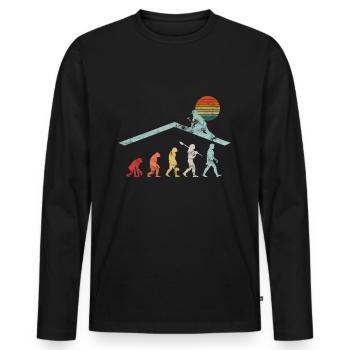Roofer Craftsman Zimmermann Evolution Geschen - Men's Premium Organic Long Sleeve Shirt - black - Front - Nico (187cm)