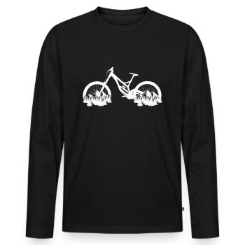 VTT rétro VTT cadeau montagnes descente baleine - T-shirt manches longues Premium bio Homme - noir - Devant - Nico (187cm)