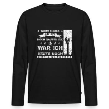 KFZ Mechaniker Mechatroniker Handwerker Werkstatt - Männer Premium Bio Langarmshirt - Schwarz - Vorne - Nico (187cm)