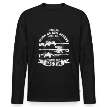 Sniper Scharfschütze Armee Geschenk Spruch Bundesw - Männer Premium Bio Langarmshirt - Schwarz - Vorne - Nico (187cm)