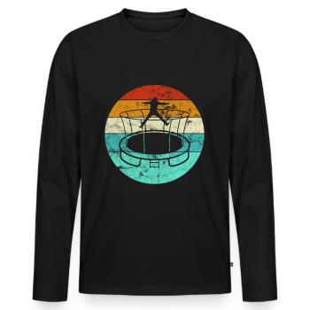 Trampolin - Männer Premium Bio Langarmshirt - Schwarz - Vorne - Nico (187cm)