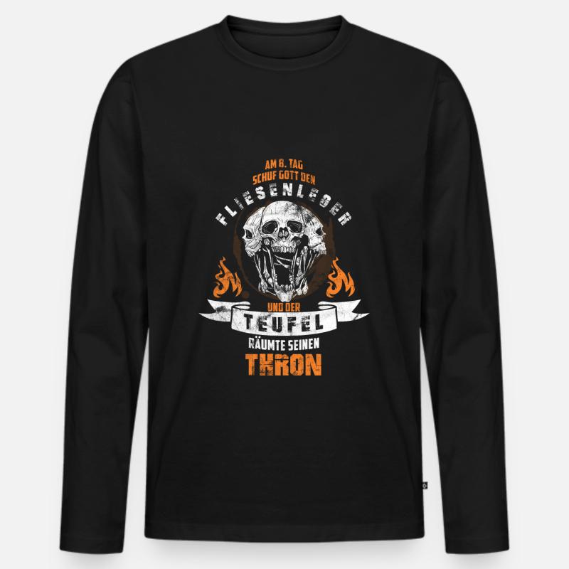 Geschenkidee Fliesenleger Beruf Fliesen Handwerker - Männer Premium Bio Langarmshirt - Schwarz