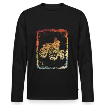 Vintage Quad Bike - Men's Premium Organic Long Sleeve Shirt - black - Front - Nico (187cm)
