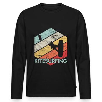 Kite surfing - Men's Premium Organic Long Sleeve Shirt - black - Front - Nico (187cm)