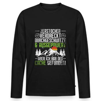 Geocache Geocaching - Männer Premium Bio Langarmshirt - Schwarz - Vorne - Nico (187cm)
