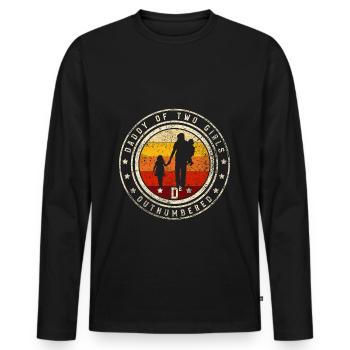 Vater von Mädchen Dad Papa Outnumbered - Männer Premium Bio Langarmshirt - Schwarz - Vorne - Nico (187cm)