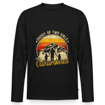 Vater Tochter Geschenk Vatertag - Männer Premium Bio Langarmshirt - Schwarz - Vorne - Nico (187cm)
