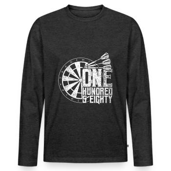 Dart One Hundred And Eighty 180 Darts Dartpfeil Ge - Männer Premium Bio Langarmshirt - Anthrazit meliert - Vorne - Nico (187cm)