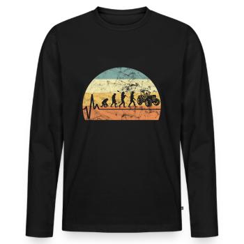 Traktor Herzschlag Vintage Landwirtschafft - Männer Premium Bio Langarmshirt - Schwarz - Vorne - Nico (187cm)