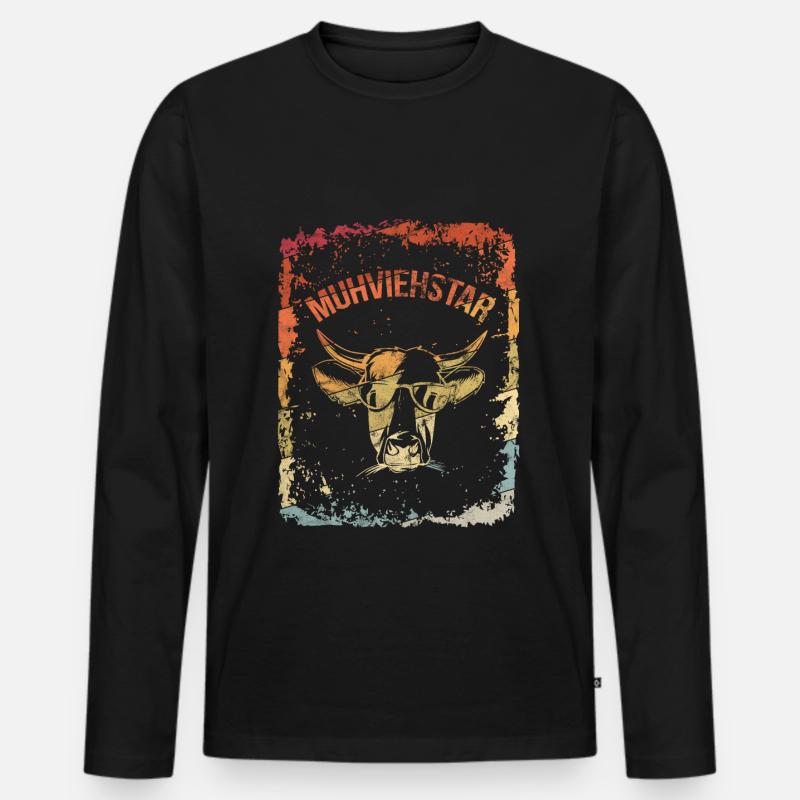 Muhviehstar - Männer Premium Bio Langarmshirt - Schwarz