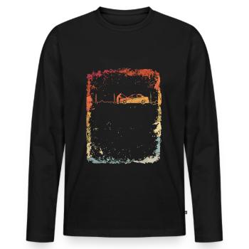 Car mechanic heartbeat gifts - Men's Premium Organic Long Sleeve Shirt - black - Front - Nico (187cm)
