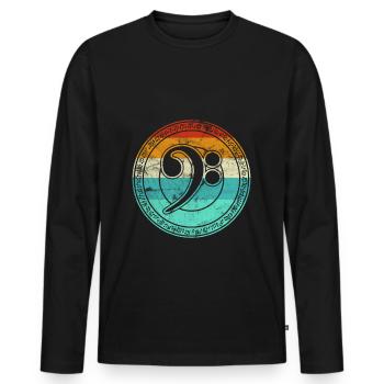 Bass guitar bass clef for bass guitarists Vin - Men's Premium Organic Long Sleeve Shirt - black - Front - Nico (187cm)