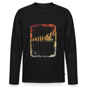 Evolution Bagger Vintage Retro Geschenk - Männer Premium Bio Langarmshirt - Schwarz - Vorne - Nico (187cm)