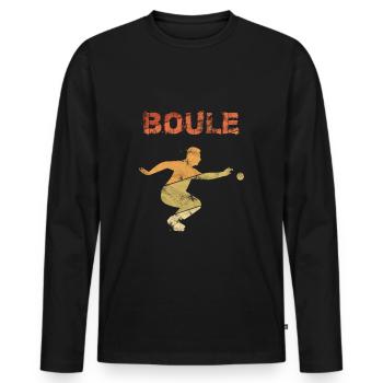 Boule gift vintage boules player - Men's Premium Organic Long Sleeve Shirt - black - Front - Nico (187cm)