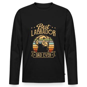 Best Labrador Hunde Vater Geschenk Dad Ever - Männer Premium Bio Langarmshirt - Schwarz - Vorne - Nico (187cm)