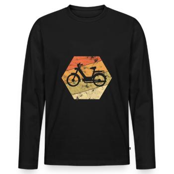 Motor scooter moped moped gift idea - Men's Premium Organic Long Sleeve Shirt - black - Front - Nico (187cm)