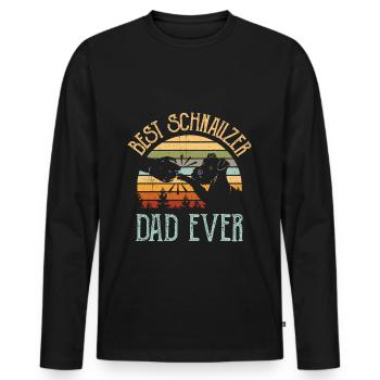 MEILLEUR PAPA SCHNAUZER JAMAIS Giant Schanuzer - T-shirt manches longues Premium bio Homme - noir - Devant - Nico (187cm)