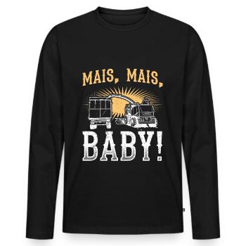 Mais Mais Baby Landwirt Spruch Bauer Farmer Trakto - Männer Premium Bio Langarmshirt - Schwarz - Vorne - Nico (187cm)