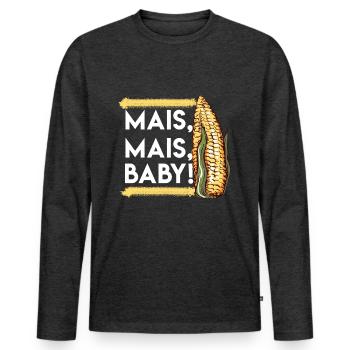 Corn Corn Baby Gift for Framer Farming - Men's Premium Organic Long Sleeve Shirt - heather anthracite - Front - Nico (187cm)