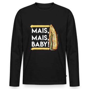 Mais Mais Baby Geschenk für Framer Farming - Männer Premium Bio Langarmshirt - Schwarz - Vorne - Nico (187cm)