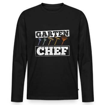 Garten Chef Gartenchef für Gärtner - Männer Premium Bio Langarmshirt - Schwarz - Vorne - Nico (187cm)