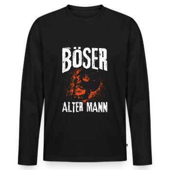 Böser Alter Mann Männer - Männer Premium Bio Langarmshirt - Schwarz - Vorne - Nico (187cm)