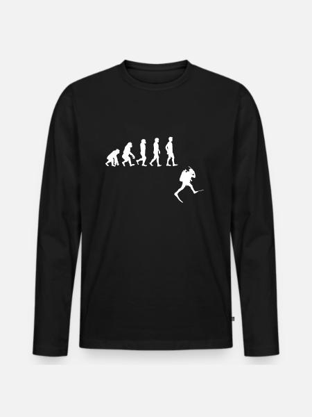 Evolution Freitauchen Freitauchen Plongée - Männer Premium Bio Langarmshirt - Schwarz